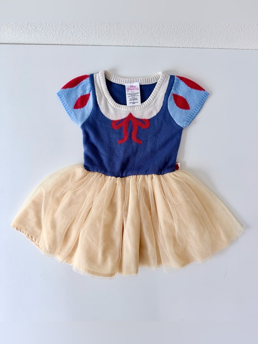 Disney Princess Snow White Sweater Tulle Tutu Dress Blue Yellow Size 2T